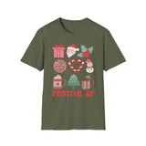 Festive AF Christmas T-shirt - Fun Holiday Graphics Shirt