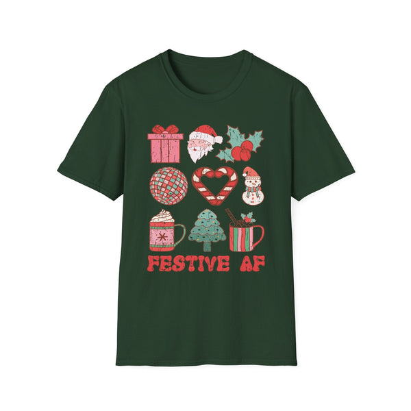 Festive AF Christmas T-shirt - Fun Holiday Graphics Shirt