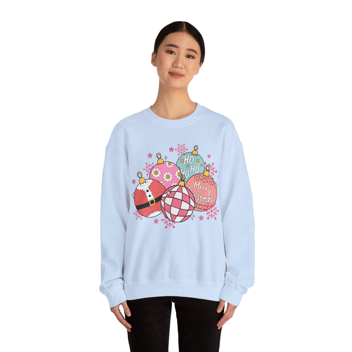 Festive Ornament Crewneck Sweatshirt - Merry Christmas Christmas Sweater - Cute Holiday Apparel