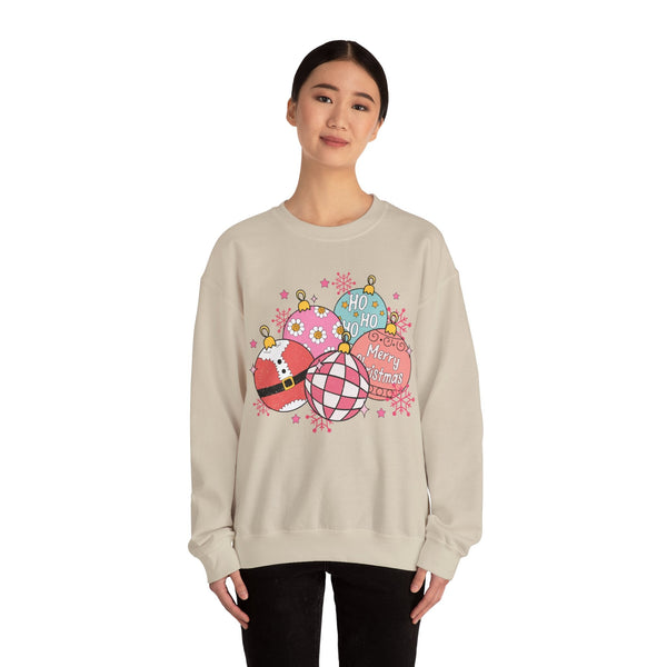 Festive Ornament Crewneck Sweatshirt - Merry Christmas Christmas Sweater - Cute Holiday Apparel