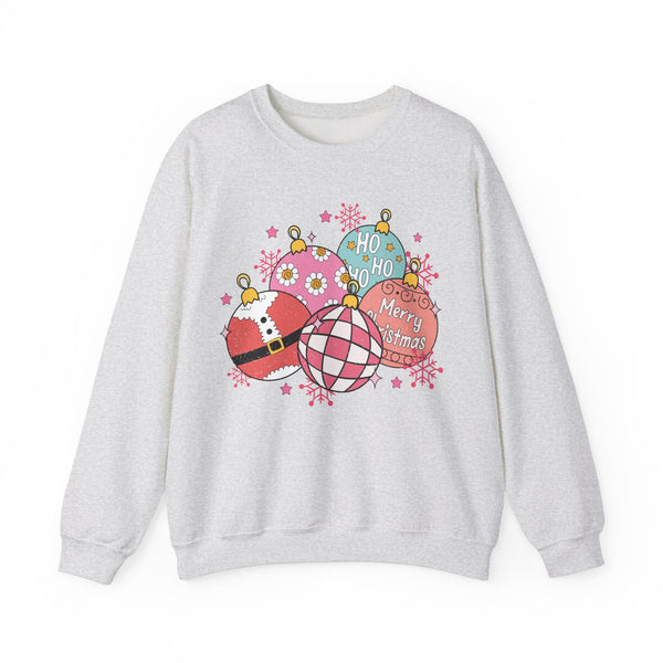 Festive Ornament Crewneck Sweatshirt - Merry Christmas Christmas Sweater - Cute Holiday Apparel