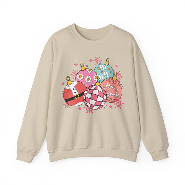 Festive Ornament Crewneck Sweatshirt - Merry Christmas Christmas Sweater - Cute Holiday Apparel