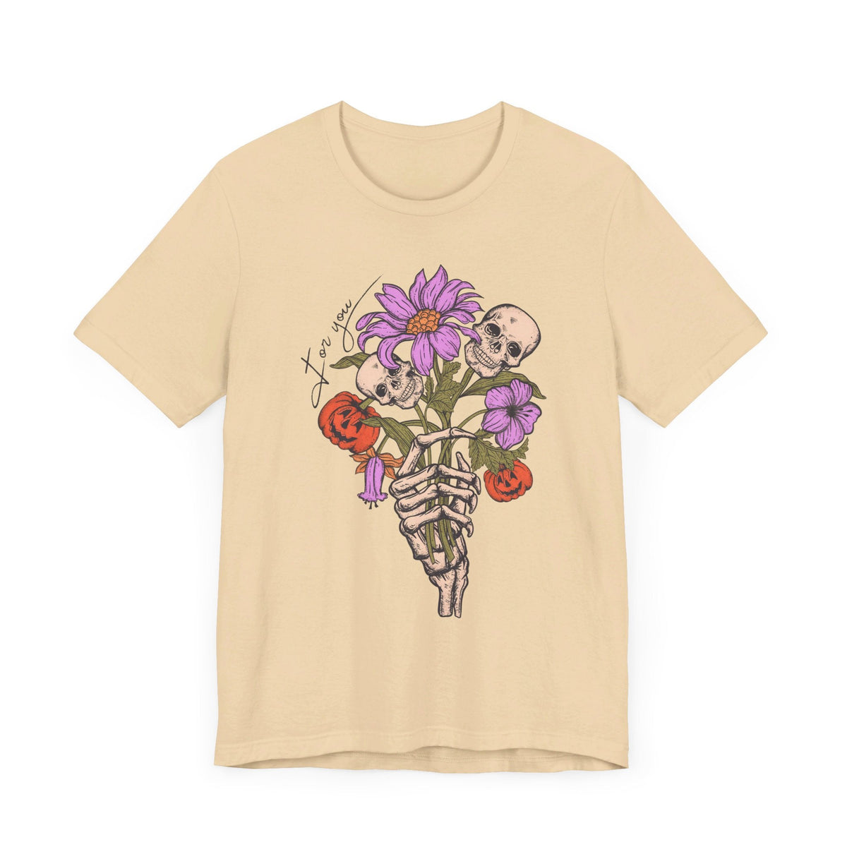 For You - Gothic Floral Skeleton Hand Halloween Shirt