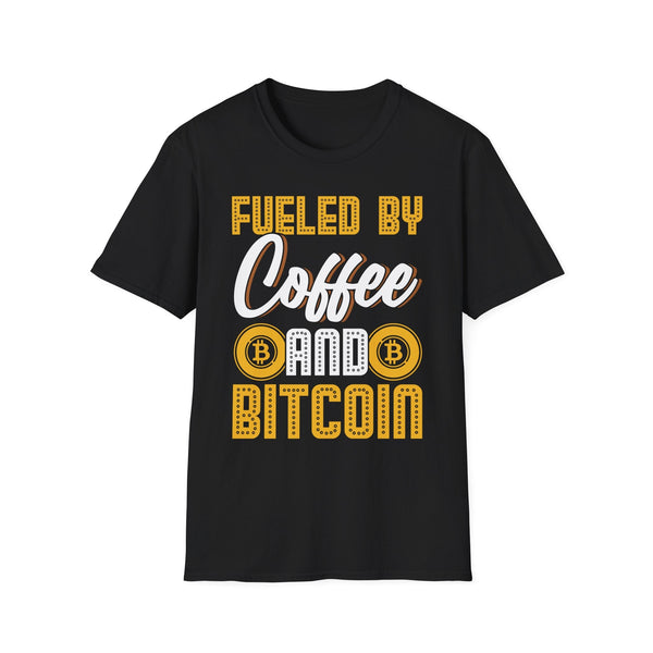 Fueled by Coffee and Bitcoin Crypto T-Shirt – Cryptocurrency Shirt for Enthusiasts, Traders, and Meme Lovers