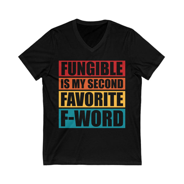 Fungible Quote Crypto V-Neck – Cryptocurrency Shirt for Enthusiasts, Traders, and Meme Lovers