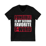 Fungible Second Favorite Crypto V-Neck – Cryptocurrency Shirt for Enthusiasts, Traders, and Meme Lovers