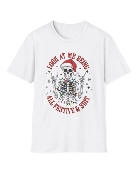 Funny Christmas Skeleton T Shirt Unique Holiday Humor Gift