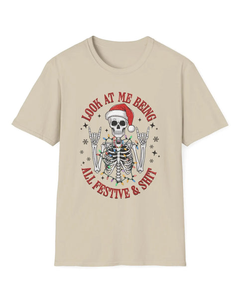 Funny Christmas Skeleton T Shirt Unique Holiday Humor Gift