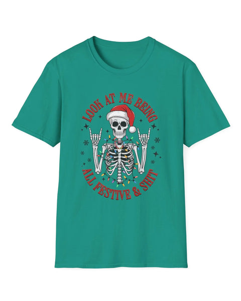 Funny Christmas Skeleton T Shirt Unique Holiday Humor Gift