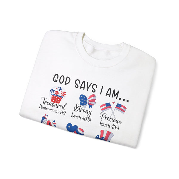 God Says I Am Unisex Heavy Blend™ Crewneck Sweatshirt