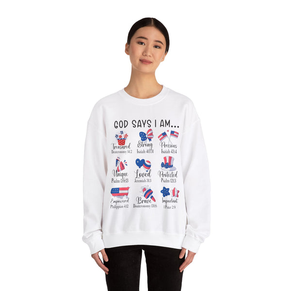 God Says I Am Unisex Heavy Blend™ Crewneck Sweatshirt