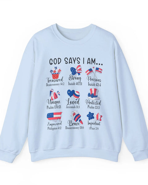God Says I Am Unisex Heavy Blend Crewneck Sweatshirt