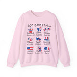 God Says I Am Unisex Heavy Blend™ Crewneck Sweatshirt