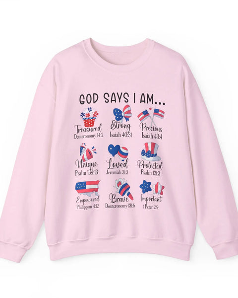 God Says I Am Unisex Heavy Blend Crewneck Sweatshirt