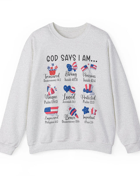God Says I Am Unisex Heavy Blend Crewneck Sweatshirt