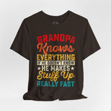 Grandpa Knows Everything - Dads T-Shirt, Fathers Day Shirt, Dad Birthday Gift, Cool Gift for Dads, Gift for Dad,