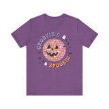 Groovin' & Spookin' - Retro Halloween Disco Ball Graphic T-Shirt