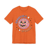 Groovin' & Spookin' - Retro Halloween Disco Ball Graphic T-Shirt