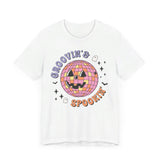 Groovin' & Spookin' - Retro Halloween Disco Ball Graphic T-Shirt