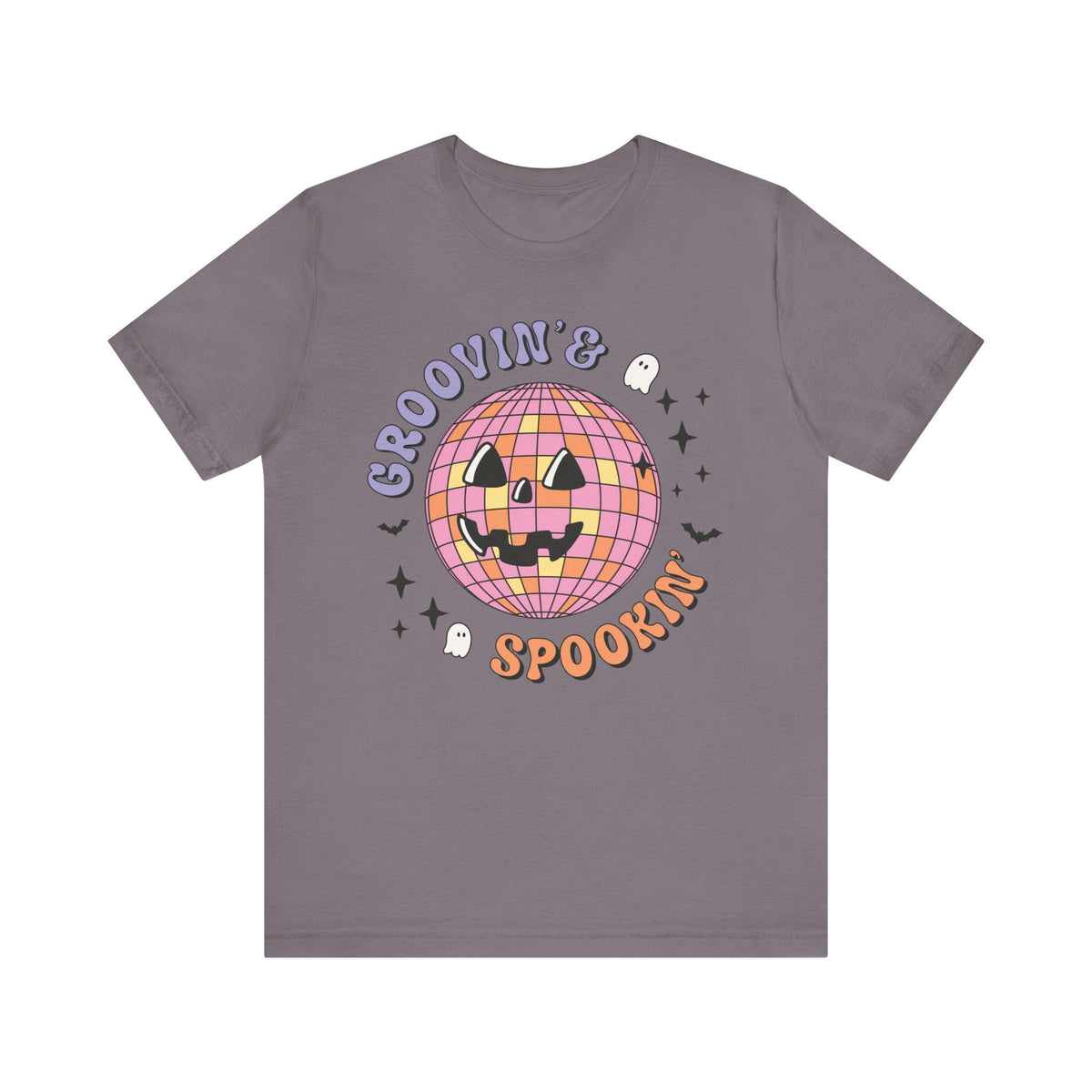 Groovin' & Spookin' - Retro Halloween Disco Ball Graphic T-Shirt