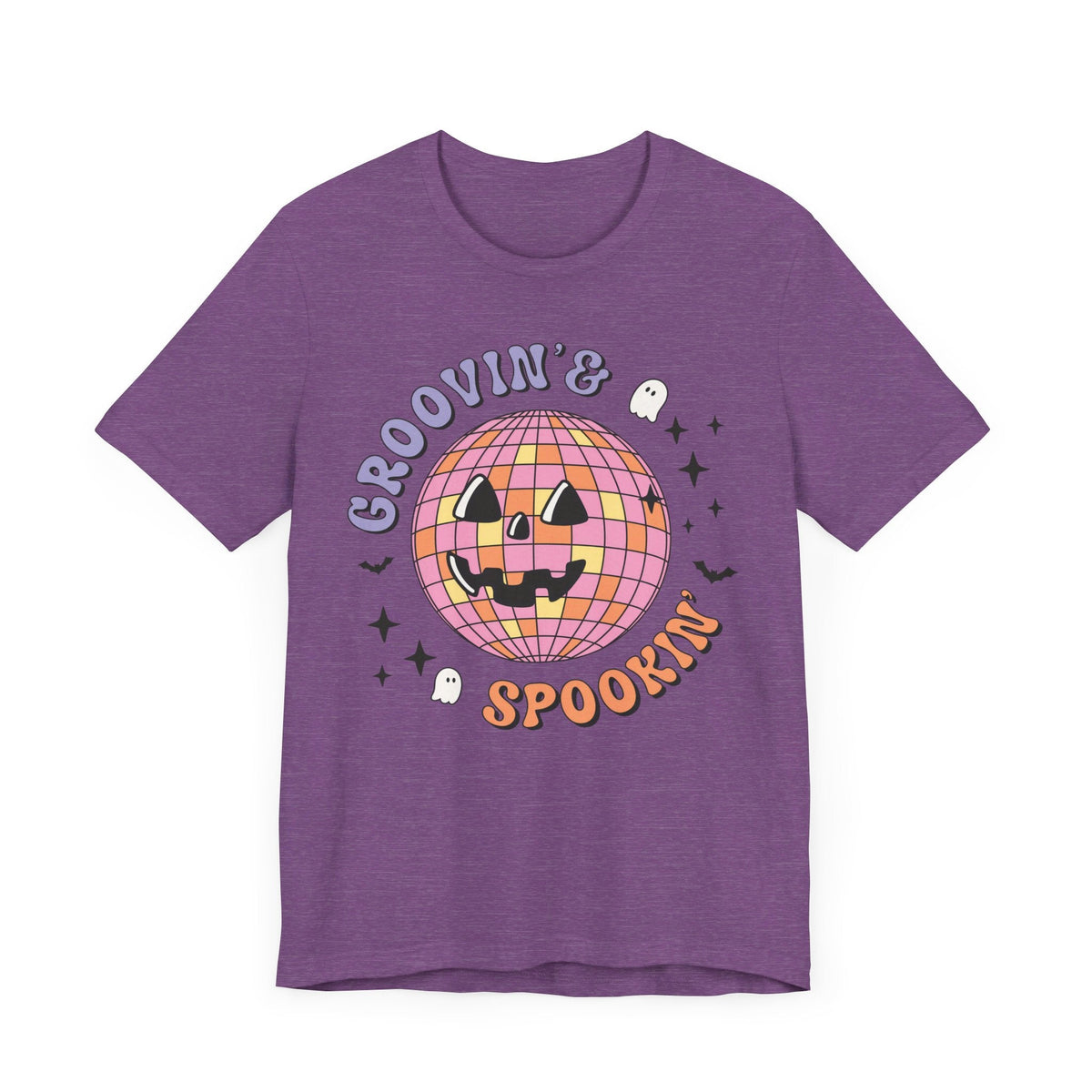 Groovin' & Spookin' - Retro Halloween Disco Ball Graphic T-Shirt