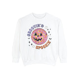 Groovin' & Spookin' - Retro Halloween Disco Ball Graphic T-Sweatshirt