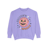 Groovin' & Spookin' - Retro Halloween Disco Ball Graphic T-Sweatshirt