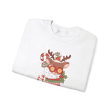 Groovy Christmas Stocking Crewneck Sweatshirt - Cute Reindeer Christmas Sweater - Holiday Cheer