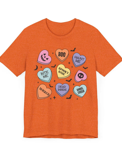 Halloween Candy Hearts Spooky Babe Ghoul Crush Bite Me Tee