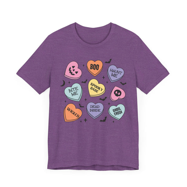 Halloween Candy Hearts - Spooky Babe, Ghoul Crush, Bite Me Halloween Tee