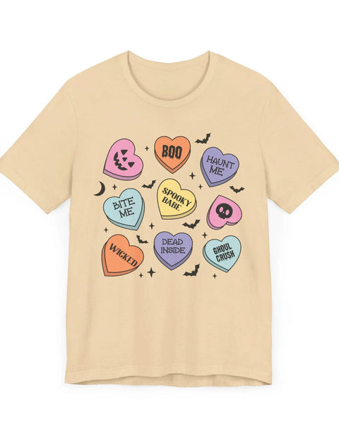 Halloween Candy Hearts Spooky Babe Ghoul Crush Bite Me Tee