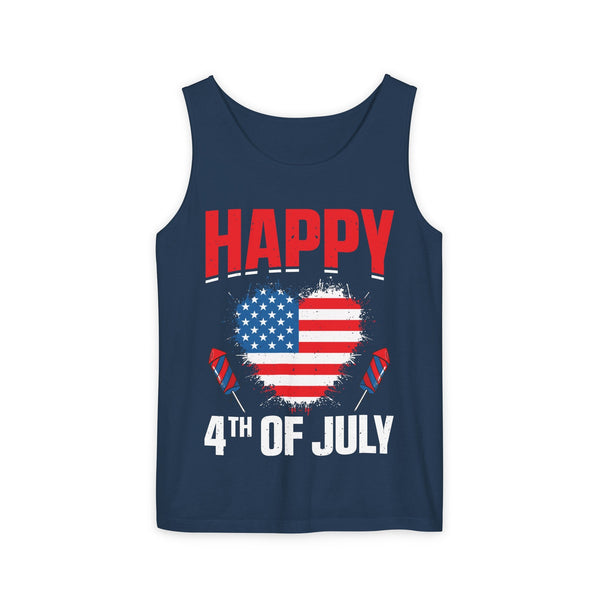 Happy 4th July Unisex Garment-Dyed Tank Top