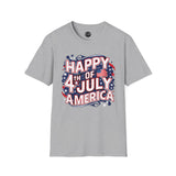 Happy 4th Of July 2024 America - 4th of July shirt, USA flag shirt, Red white blue tee, Patriotic - t-shirt, American pride tee