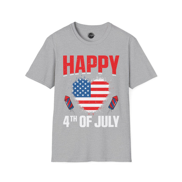 Happy 4th of July - 4th of July shirt, USA flag shirt, Red white blue tee, Patriotic - t-shirt, American pride tee