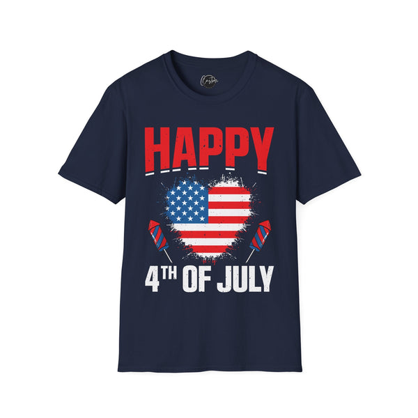 Happy 4th of July - 4th of July shirt, USA flag shirt, Red white blue tee, Patriotic - t-shirt, American pride tee