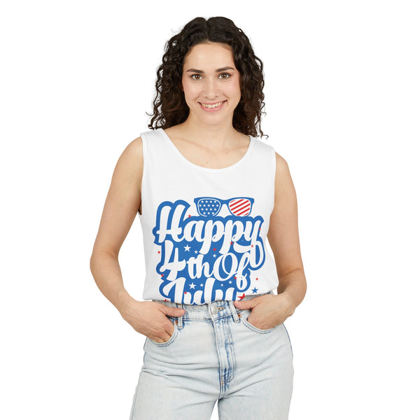 Happy 4th of July Unisex Garment-Dyed Tank Top