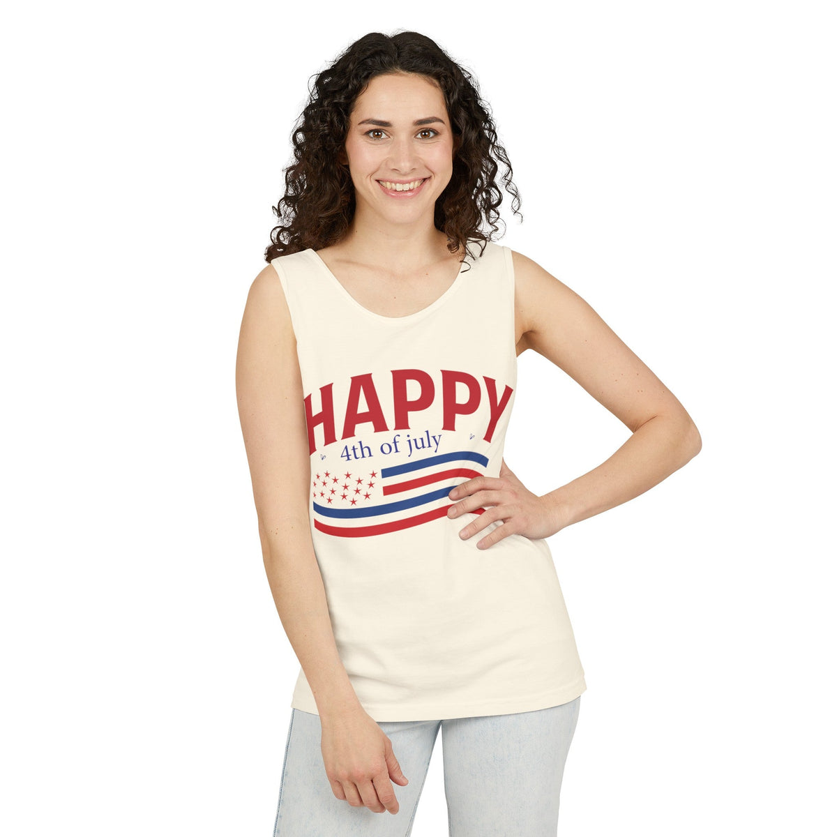 Happy Fourth of July Unisex Garment-Dyed Tank Top