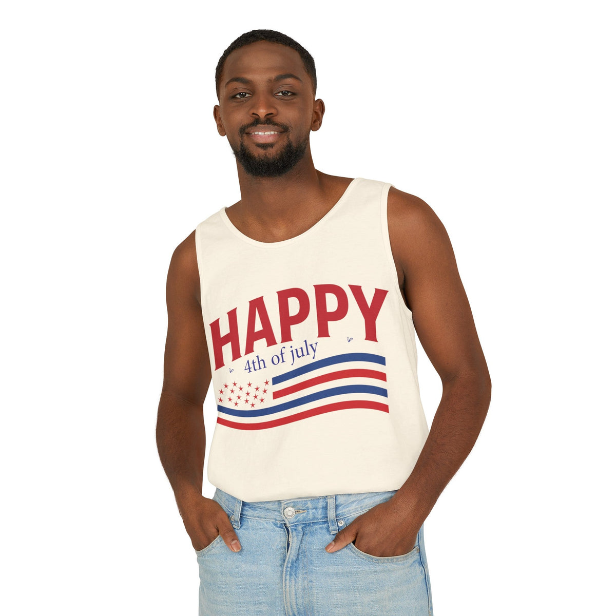 Happy Fourth of July Unisex Garment-Dyed Tank Top