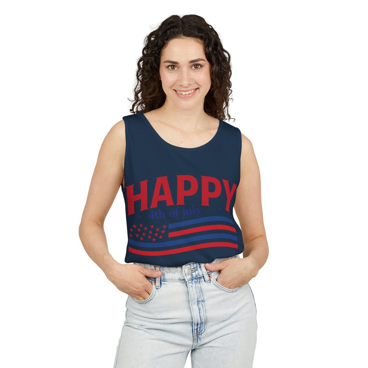 Happy Fourth of July Unisex Garment-Dyed Tank Top