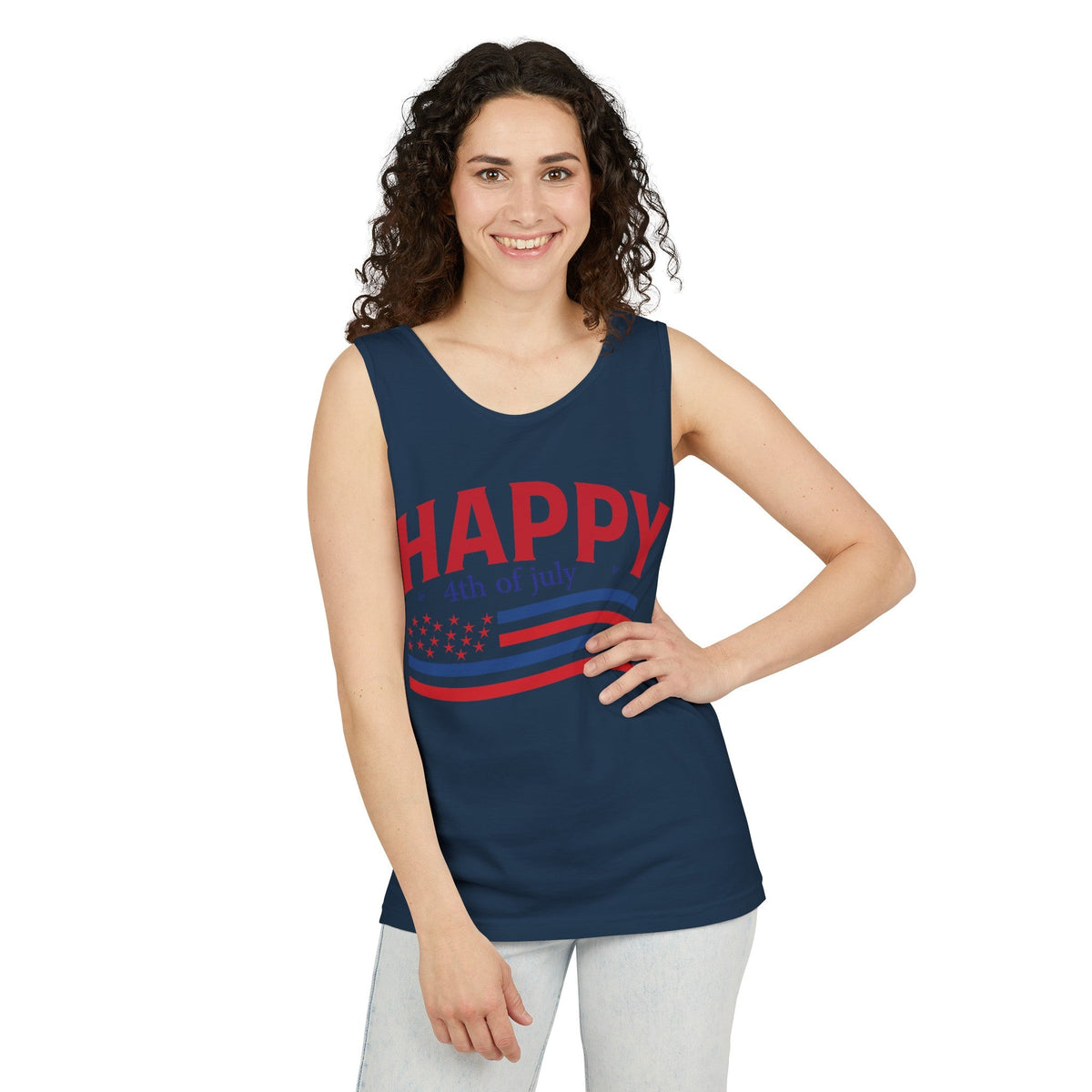 Happy Fourth of July Unisex Garment-Dyed Tank Top