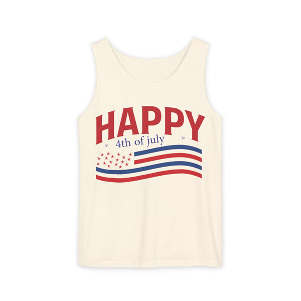 Happy Fourth of July Unisex Garment-Dyed Tank Top