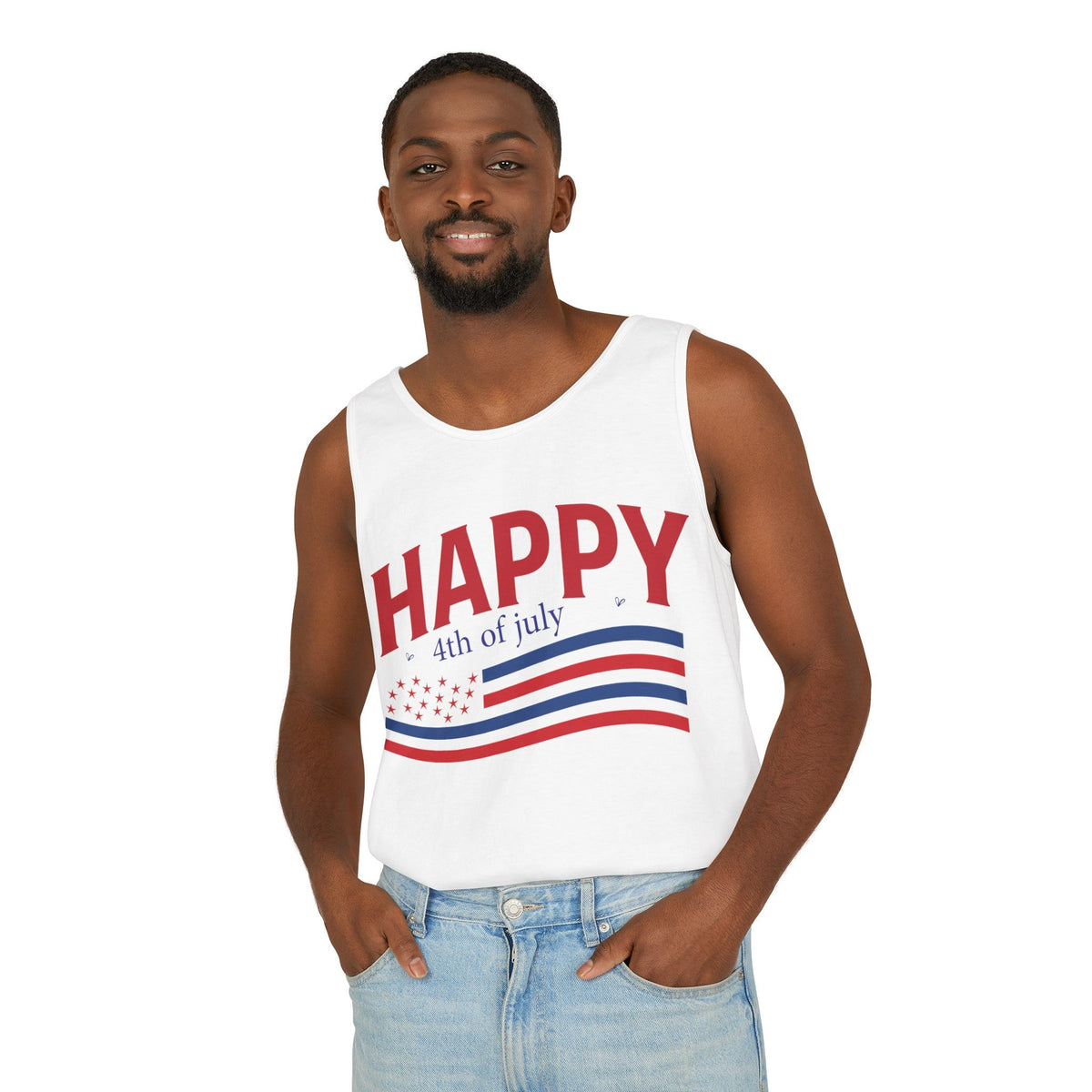 Happy Fourth of July Unisex Garment-Dyed Tank Top