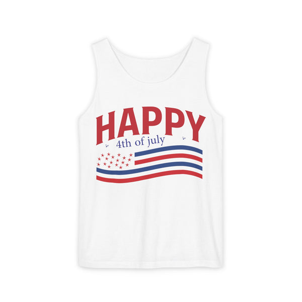 Happy Fourth of July Unisex Garment-Dyed Tank Top