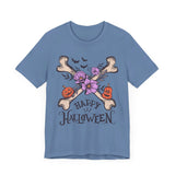 Happy Halloween - Crossbones Floral Pumpkin Halloween Shirt