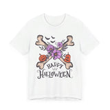 Happy Halloween - Crossbones Floral Pumpkin Halloween Shirt