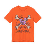 Happy Halloween - Crossbones Floral Pumpkin Halloween Shirt