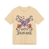 Happy Halloween - Crossbones Floral Pumpkin Halloween Shirt