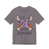 Happy Halloween - Crossbones Floral Pumpkin Halloween Shirt