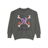 Happy Halloween - Crossbones Floral Pumpkin Halloween Sweatshirt