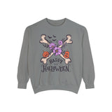 Happy Halloween - Crossbones Floral Pumpkin Halloween Sweatshirt